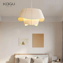 Axyaa Retro Bedroom Chandelier Cream Fabric Nordic Living Room Light