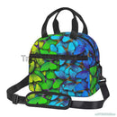 Axyaa Colorful Butterflies Insulated Lunch Bag with Shoulder Strap