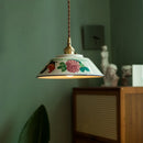 Axyaa Ceramic LED Pendant Lamp Vintage Retro Hanging Lights Gold Brass Finish