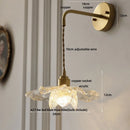 Axyaa Nordic LED Wall Lights Adjustable Stair Fixtures Copper Pull Chain Clear Flower Acrylic Wall Lamp