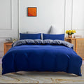 Axyaa Microfiber Duvet Cover Set Solid Color Comfortable Quilt Cover King Twin