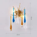 Axyaa Crystal Teardrop Wall Lamp: Luxury Living Room Bedroom Lighting Branch Decoration
