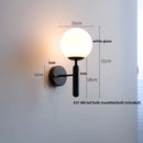 Axyaa Modern Black Iron LED Wall Light with Pull Chain Switch & White Glass