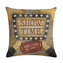 Axyaa Rock Guitar Pattern Throw Pillow Cover: Cotton Linen Cushion for Home Sofa
