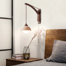 Axyaa Wabi Sabi LED Wall Sconce Yellow Travertine Swing Arm Vintage Room Lights