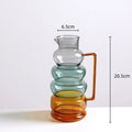 Axyaa Glass Bubble Ring Vase - Transparent Handle Flower Arrangement Terrarium