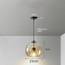 Axyaa Nordic Smoke Gray Glass Pendant Light Chandelier