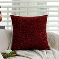 Red Gold Sequin Cushion Cover 45x45 - Axyaa High Quality Luxury Home Decoration