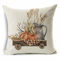 Axyaa Thanksgiving Pumpkin Ornaments Linen Throw Cushion Covers Home Decor