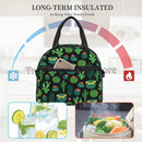 Axyaa Cactus Green Floral Thermal Lunch Bag with Adjustable Strap