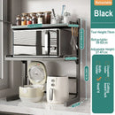 Axyaa Retractable Microwave Oven Storage Rack Adjustable Seasoning Shelf Counter Organizer
