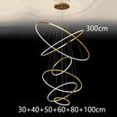 Axyaa Rings Chandelier Pendant Light for Staircase Living Dining Kitchen