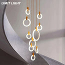 Axyaa Solid Wood Circular Ring LED Pendant Light for Luxe Spaces