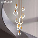 Axyaa Circle Wood LED Pendant Light for Luxury Living Spaces
