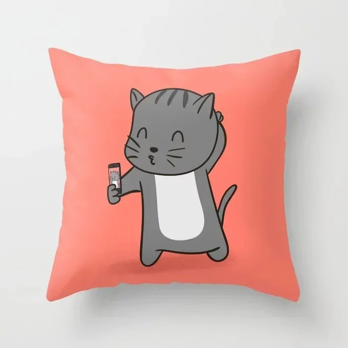 Axyaa Cartoon Animal Pillowcase: Office Car Seat Decor, Sofa Bedroom Cute Pillowcase