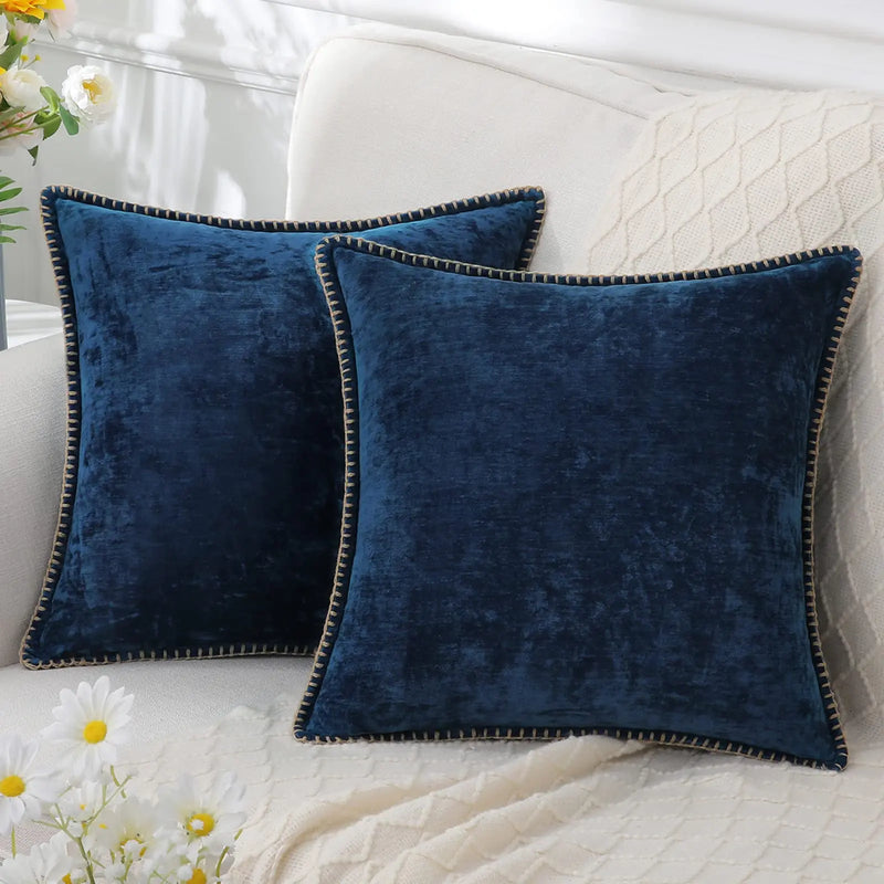 Axyaa Chenille Cushion Cover: Soft Luxury Decorative Pillow Case for Living Room