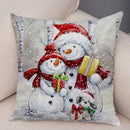 Axyaa Winter Snowman Print Pillowcase Set for Christmas Day Party Décor & Home Gift