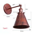 Axyaa Rust Colored Retro Wall Lamp for Bedroom, Living Room, Hotel & Dining Room