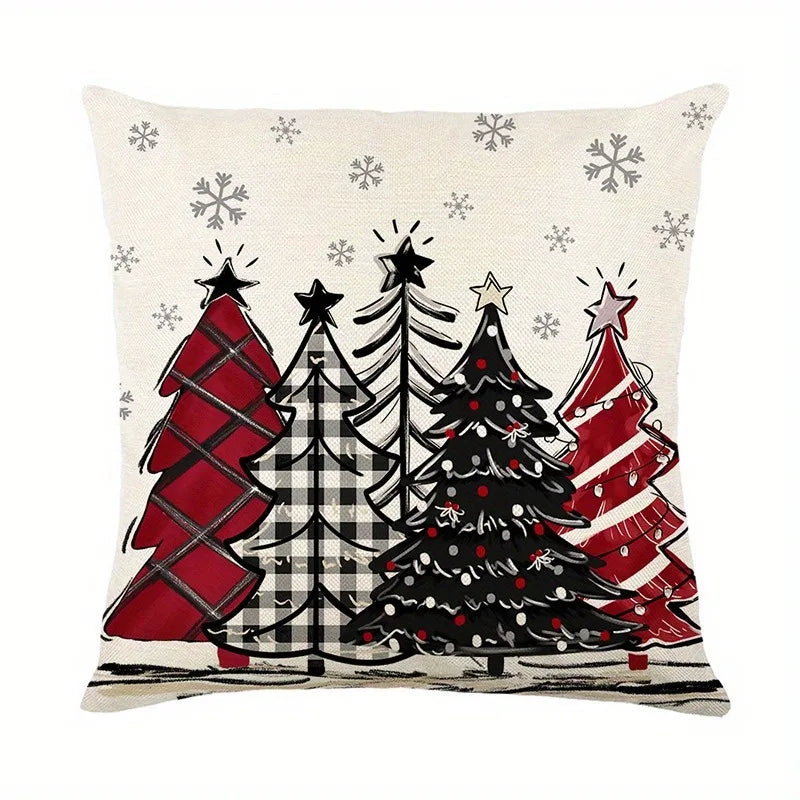 Axyaa Christmas Tree Bow Pillowcase: Country Style Sofa Cushion Suite