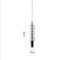 Axyaa Cylinder Glass Pendant Light: Minimalist Bamboo-Inspired Ceiling Lamp