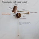Axyaa Walnut Log Rocker Arm Wall Lamp for Living Room, Bedroom, Study - LED Lighting