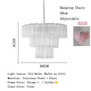 Axyaa Crystal Chandelier Pink Glass Pendant Light Luxury Lighting
