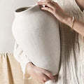 Axyaa Large Ceramic Floor Vase - Farmhouse Rustic Home Decor, 13.6 Inch Tall