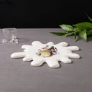 Axyaa Ceramic Irregular Dinner Plate Set in Pure White