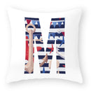 Axyaa Striped Alphabet Decorative Cushion Cover in Blue and White, 45x45cm