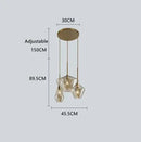 Axyaa Modern Amber LED Glass Chandelier Indoor Lighting Pendant Light
