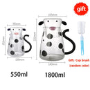 Axya Glass Cow Kettle Set: Transparent Water Carafe, Cup, Coffee Jug