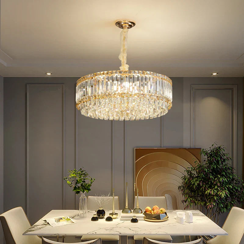 Axyaa Elegant Crystal Chandelier for Living Room Dining Bedroom Villa Luxe