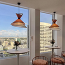 Axyaa Grand Kimono Pendant Lamp: Handmade Fabric Speaker Light with Minimalist Japanese Design