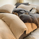 Axyaa Flannel Fleece Bedding Set: Duvet Cover, Pillowcase, Sheet - Queen/Single Size