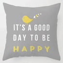 Axyaa You are My Sunshine Yellow Gray Chevron Words Decorative Pillow Covers