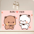 Axyaa Bear Print Door Mat - Non-Slip Absorbent Kitchen Rug