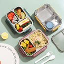 Axyaa Stainless Steel Bento Box: Divided Leakproof Lunch Container for Food Storage