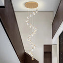 Axyaa Modern Crystal Chandelier, Stair Pendant Lamp, Living Room Pendant Lights