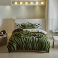 Axyaa Warm Fleece Zebra Stripe Quilt Cover, Soft & Thick, 200*230cm