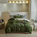 Axyaa Warm Fleece Zebra Stripe Quilt Cover, Soft & Thick, 200*230cm