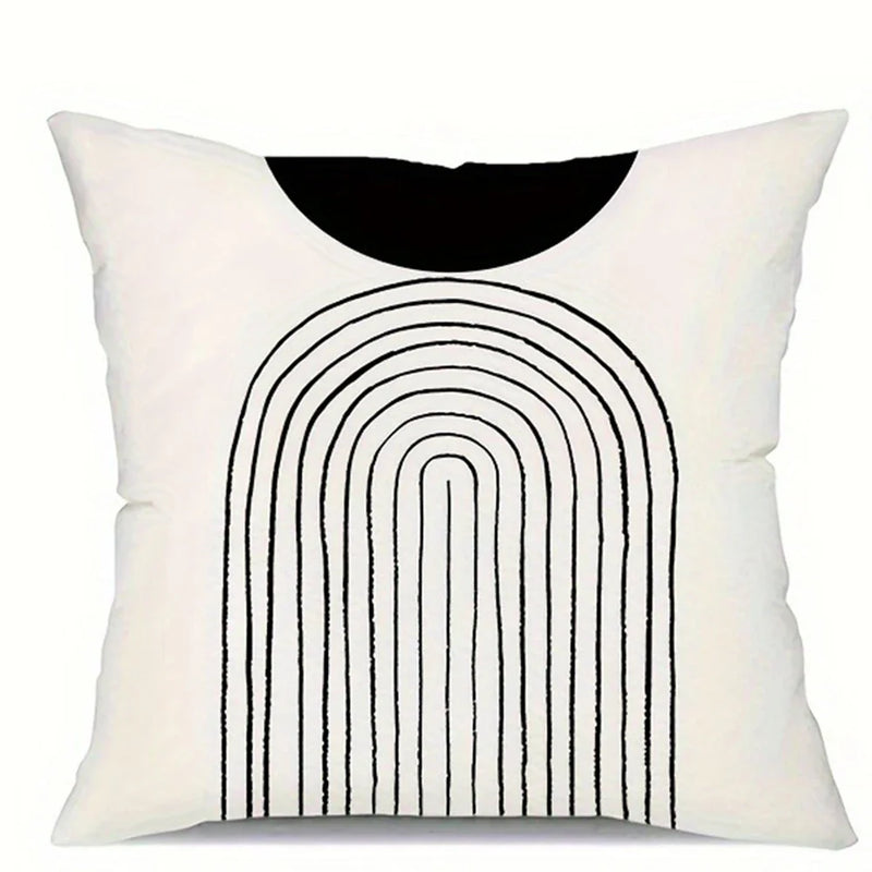 Axyaa Minimalist Round Printed Pillowcase Cover