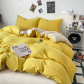 Axyaa Washed Cotton Duvet Set with Fitted Sheet Style & Pillowcase