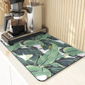 Axyaa Leaves Print Silicone Placemats - Absorbent Kitchen Dish Mat