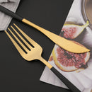 Axyaa Stainless Steel Black Cutlery Set - 16Pcs Mirror Dinnerware Kitchen Silverware Set