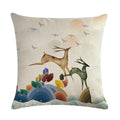 Axyaa Nordic Moose Art Linen Cushion Cover for Home Decor
