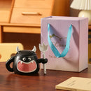 Axyaa Elegant Ceramic Cup with Lid, Spoon - Funny High-Aesthetic Water Mug Gift