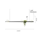 Axyaa LED Chandelier Plant Suspension Pendant Light - Black Kitchen Bar Dinning Room