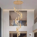 Axyaa Crystal Chandelier Stair Pendant Lamp Living Room Interior Lighting