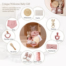 Axya Newborn Essentials Gift Set: Towel, Blanket, Pacifier Chain, Bracelet, Rattle & Gift Box