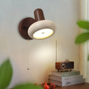 Axyaa LED Wall Sconce Yellow Travertine Pull Chain Switch, Mid Century Modern Style
